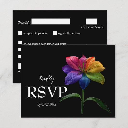 🌈 Budget Met Menu RSVP Technicolor Liefde (Voorkant / Achterkant)
