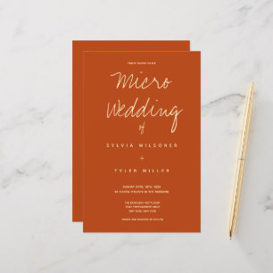 Budget Micro Bruiloft Verbrand Oranje Typografie