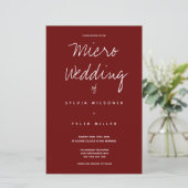 Budget Micro Wedding Burgundy Typografie (Staand voorkant)