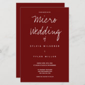 Budget Micro Wedding Burgundy Typografie (Voorkant / Achterkant)