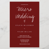 Budget Micro Wedding Burgundy Typografie (Voorkant)