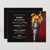 Budget Microfoon Adult Karaoke Party Uitnodiging (Voorkant / Achterkant)