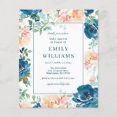 Budget Midnight Blooms Baby shower Uitnodiging (Voorkant)