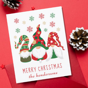 Budget mignon Gnomes Joyeux Noël Carte de vacances