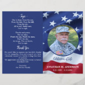 Budget Militaire USA Flag Programme funéraire pour (Devant)