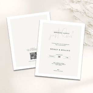 Budget Minimaal Beige QR-code Geen Opsmuk Bruiloft