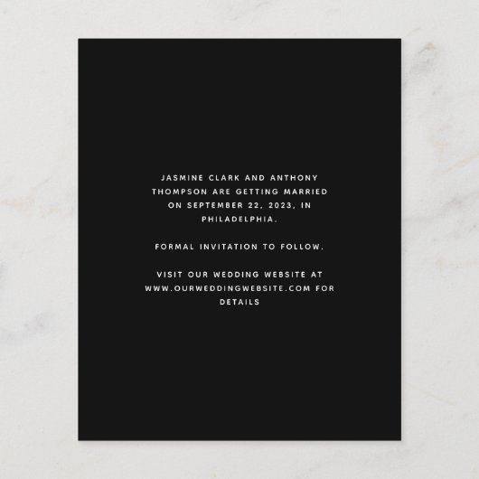 Budget Minimaal Fotoscript Zwart Sla de datum op (Achterkant)