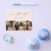 Budget Minimaal Script 3 Foto Save The Date Flyer (Enkel)