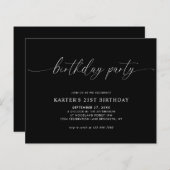 BUDGET Minimaal Script Zwart Wit Volwassene Verjaa (Voorkant / Achterkant)