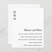 Budget Minimaal Wit Elegant Bruiloft Uitnodiging (Voorkant / Achterkant)