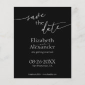 Budget Minimaal Zwart & Wit Script Sla de datum op (Voorkant)