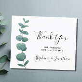 Budget Minimale Eucalyptus bruiloft Dank u kaart