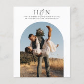 Budget Minimale Initialen Boho Arch 2 Foto Wedding (Voorkant)