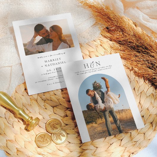 Budget Minimale Initialen Boho Arch 2 Foto Wedding