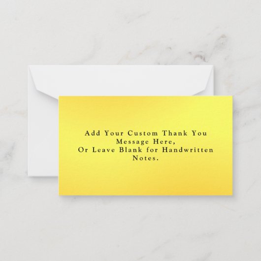 Budget Minimale Zwart-Goud Bedankt Opmerking Kaart Notitiekaartje (Achterkant)