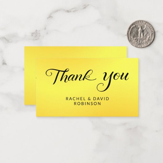 Budget Minimale Zwart-Goud Bedankt Opmerking Kaart Notitiekaartje (Voorkant / Achterkant in situ)