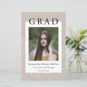 Budget minimalist 2 Uitnodiging tot fotoAfstuderen (Staand voorkant)