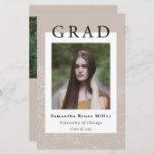 Budget minimalist 2 Uitnodiging tot fotoAfstuderen (Voorkant / Achterkant)