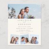 Budget minimalist Beige Photo Collage Wedding (Voorkant)
