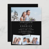 Budget minimalist Black Photo Collage Wedding (Voorkant / Achterkant)