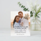 Budget minimalist Chic 2 Photo Wedding Uitnodiging (Staand voorkant)