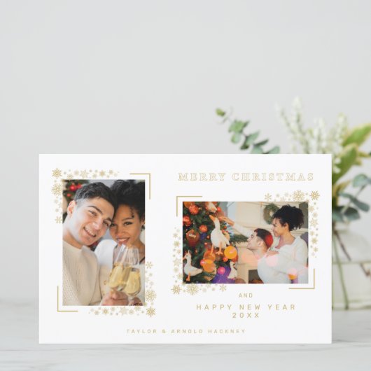 Budget Minimalist Christmas Snowflakes 2 Photos (Staand voorkant)