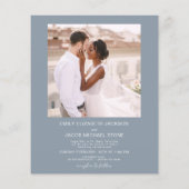 Budget minimalist - Dusty Blue Wedding Vier Foto Flyer (Achterkant)
