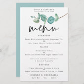 Budget minimalist Eucalyptus Weddenschap Menu (Voorkant / Achterkant)