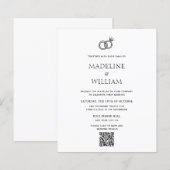 BUDGET Minimalist Hand Drawn Rings Qr Code Wedding (Voorkant / Achterkant)