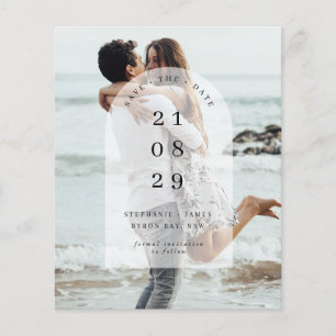Budget Minimalist moderne boog foto Save the Date Flyer