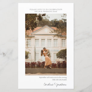 Budget minimalist Photo Wedding RSVP Uitnodiging