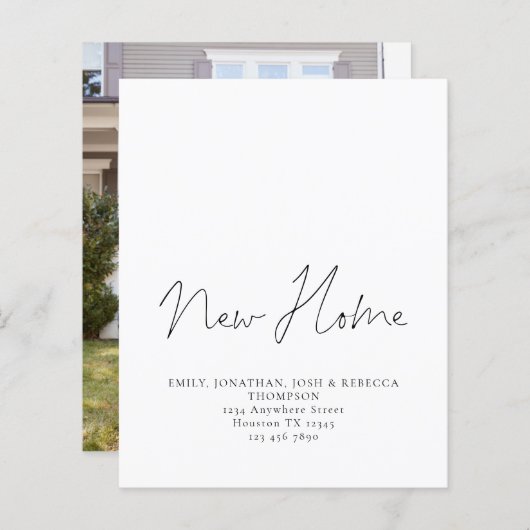 Budget minimalist Script Nieuw thuisadres (Voorkant / Achterkant)