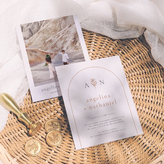 Budget minimalist Terracotta Arch & Photo Wedding