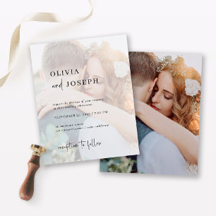 Budget Minimalist Trouwkaart met twee foto's Flyer