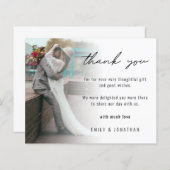 Budget minimalist Voeg je fotoweddenschap toe Dank (Voorkant / Achterkant)