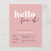 Budget minimaliste rose roux 40e Invitation (Devant)