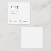 Budget Minimaliste Simple Mariage Carte RSVP (Devant / Derrière)