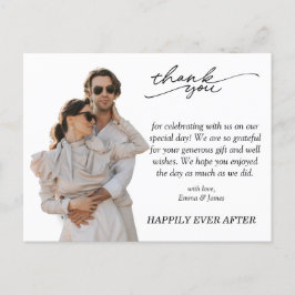 Budget minimalistisch aangepast fotohuwelijk Harte Briefkaart