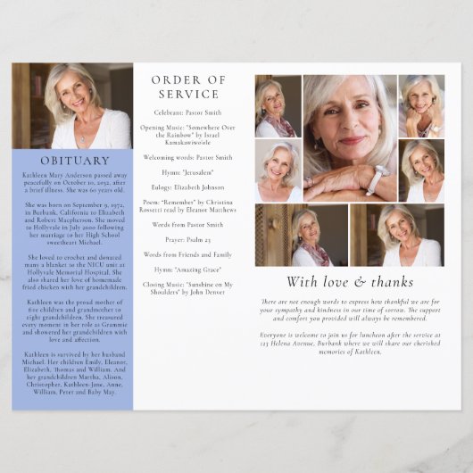 Budget minimalistisch begrafenisprogramma van 4 pa (Achterkant)