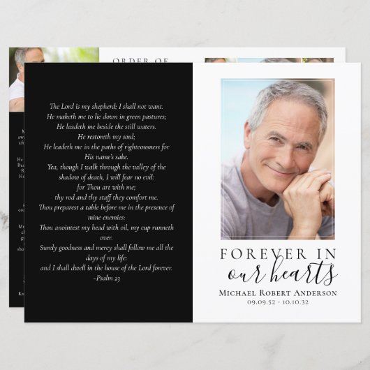 Budget minimalistisch begrafenisprogramma van 4 pa (Voorkant / Achterkant)