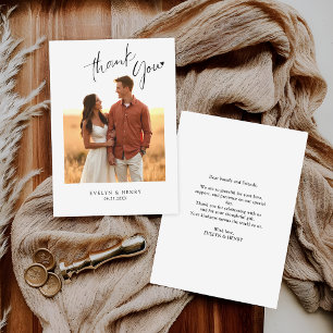 Budget minimalistisch handgeschreven script bedank notitiekaartje