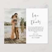 Budget minimalistisch huwelijk Foto bedankt (Voorkant)