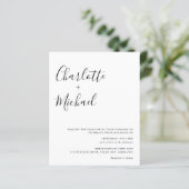 Budget Minimalistisch Huwelijksuitnodiging Script (Staand voorkant)