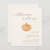 BUDGET Minimalistisch Little Pumpkin Baby shower (Voorkant / Achterkant)
