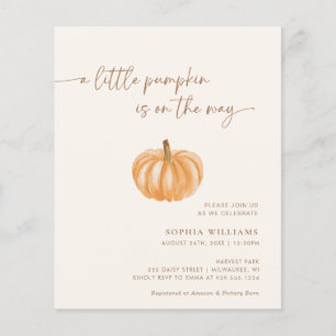 BUDGET Minimalistisch Little Pumpkin Baby shower Flyer