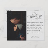 Budget minimalistisch script bruiloft Foto bedankt (Voorkant / Achterkant)