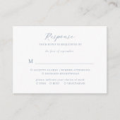 BUDGET Minimalistisch Script Dusty Blue Wedding RS Informatiekaartje (Voorkant)