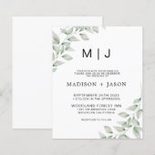 BUDGET Minimalistisch vet groen monogram bruiloft (Voorkant / Achterkant)