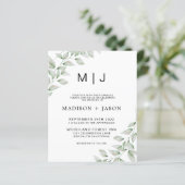 BUDGET Minimalistisch vet groen monogram bruiloft (Staand voorkant)