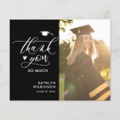 BUDGET Minimalistisch zwart foto-AFSTUDEREN Dank u (Voorkant)